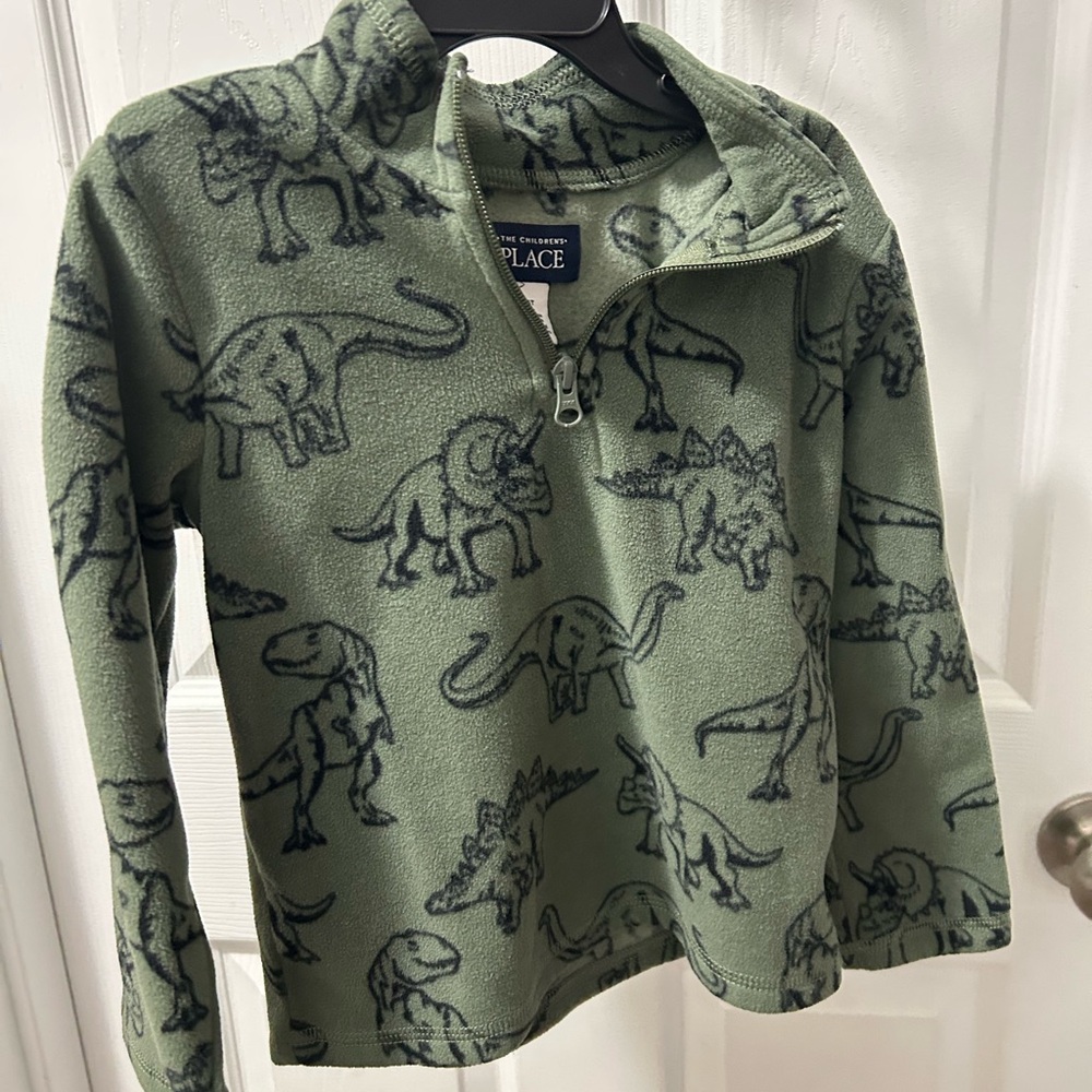 The Children's Place Gray Dinosaur Fleece Jacket